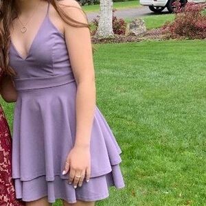 Windsor Lavender Layered Mini Dress